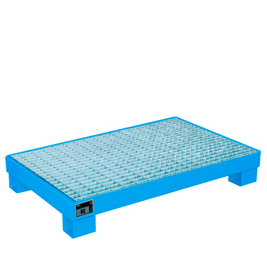 [014696] Cubeta de retención metálica con rejilla - Dim.: 1300x800x205h mm - acero pintado