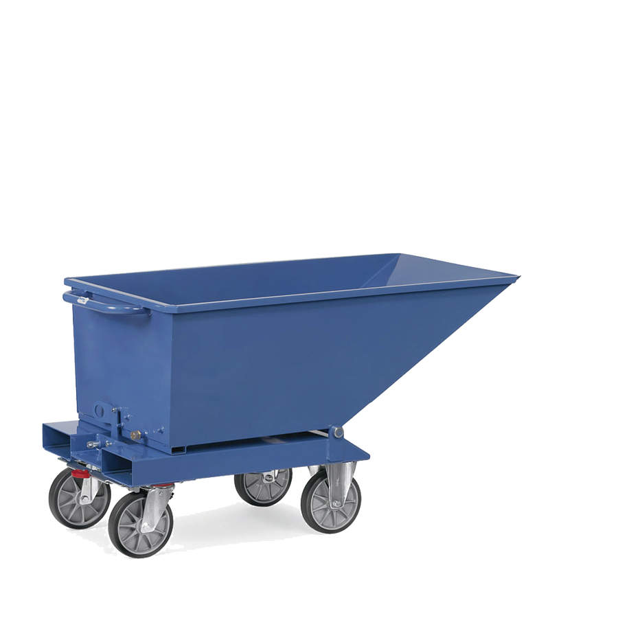 [014848] Contenedor basculante manual para virutas con grifo - Dim.: 1359x713x780h mm - Azul ral 5007