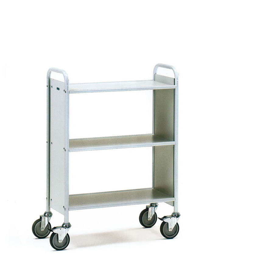 [015011] Carro para oficina de acero con 3 estantes - Dim. plataforma 720 x 350 mm - Gris ral 7035