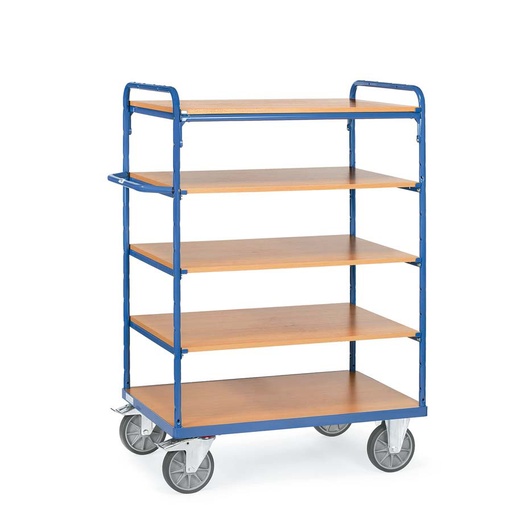 [015021] Carro para picking y distribución sin paredes con 5 estantes - Dim. plataforma: 1200x800 mm - Azul ral 5007