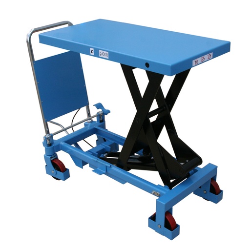 [015336] Mesa elevadora rodante manual con elevación a pedal - Plataforma 1000x510 mm - Carga 800 kgs