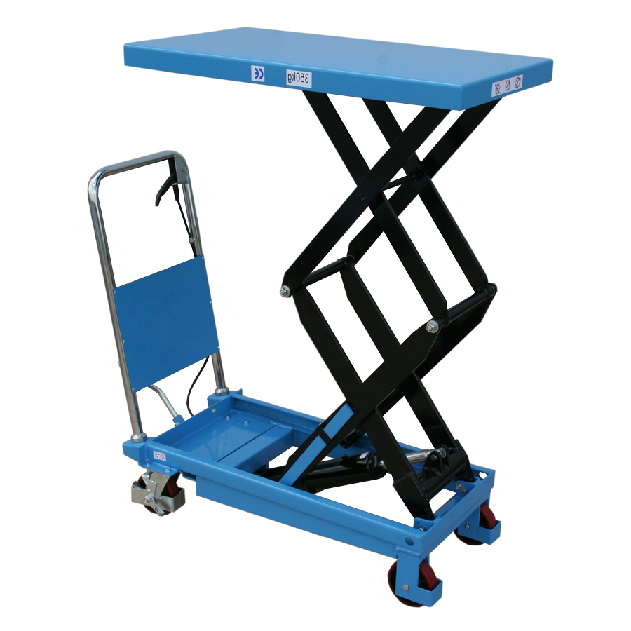 [015337] Mesa elevadora rodante manual con doble tijera - Plataforma 900x500 mm - Carga 350 kgs