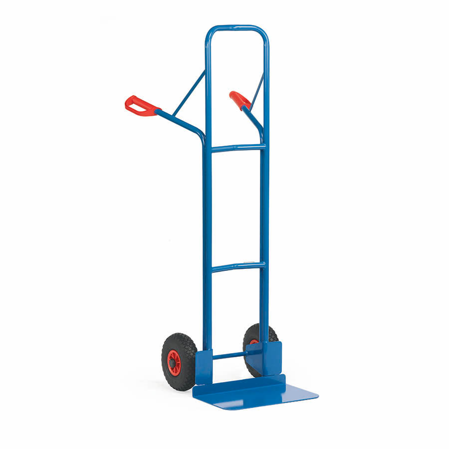 [015623] Carretilla de mano de acero con ruedas neumáticas - Dim. pala 480 x 300 mm - Azul ral 5007
