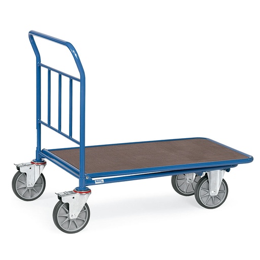 [015882] Carro de plataforma encajable de madera - Dim. plataforma 1.000 x 700 mm - Azul ral 5007