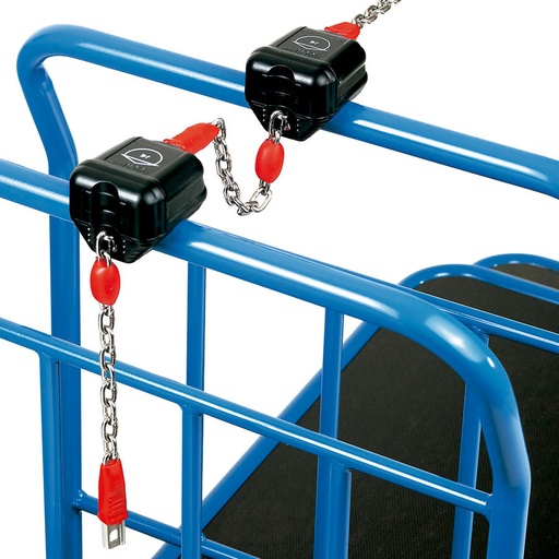 [015883] Candado de moneda 1€ - 0,5€ con cadena para carro