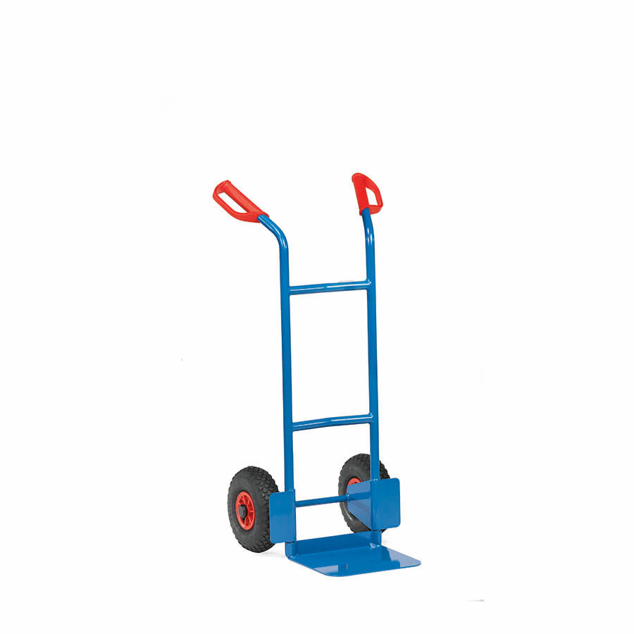 [015889] Carretilla de mano de acero con ruedas neumáticas - Dim. pala 320 x 250 mm - Azul ral 5007