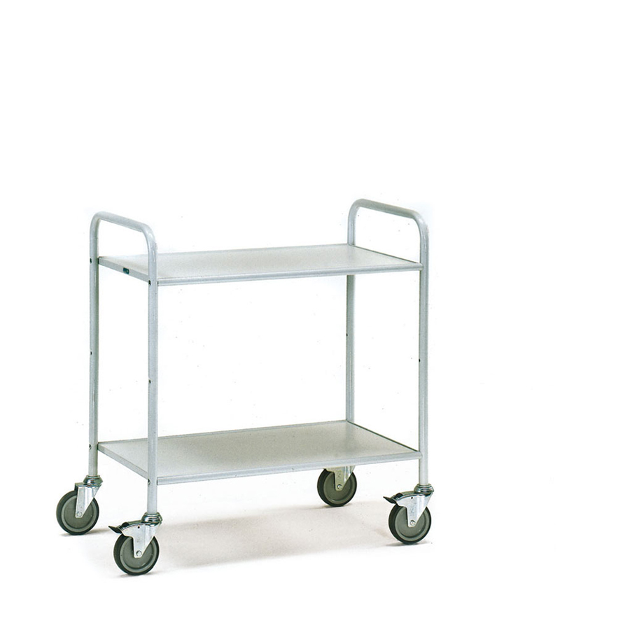 [015896] Carro para oficina de acero con 2 estantes - Dim. plataforma 800 x 500 mm - Gris ral 7035