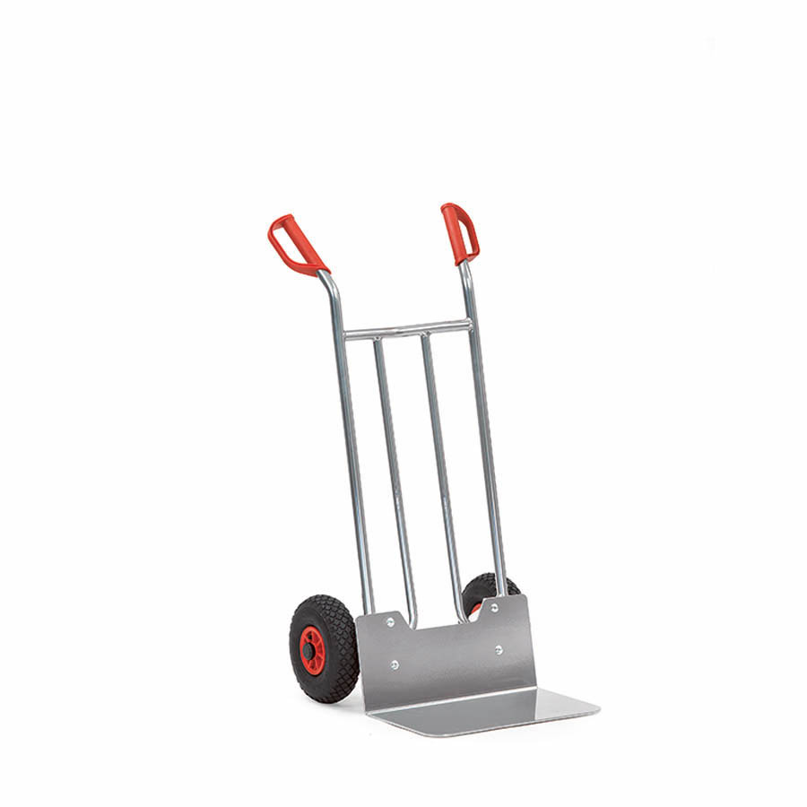 [015917] Carretilla fija de aluminio para paquetes con ruedas neumáticas - Dim. pala 480 x 300 mm - Aluminio