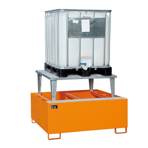 [015949] Cubeto de retención metálico con 1 soporte elevador metálico - Cap.: 1000 lts. - Dim.: 1460x1460x1083h mm - acero pintado