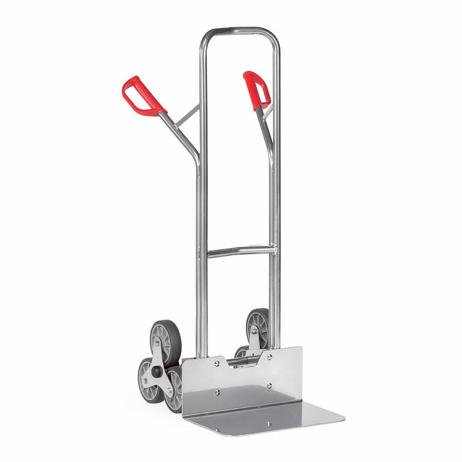 [016604] Carretilla de mano en aluminio para subir escaleras - Dim. pala 480 x 300 mm - Aluminio