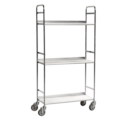 [017235] Carro para oficina de acero con 2 estantes y tope posterior - Dim. plataforma 790x290x1500h mm - Galvanizado