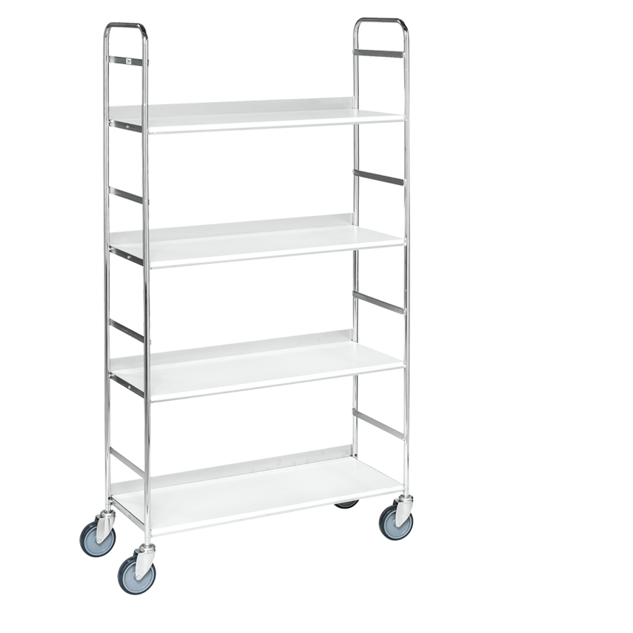 [017236] Carro para oficina de acero con 3 estantes y tope posterior - Dim. plataforma 790x290x1500h mm - Galvanizado