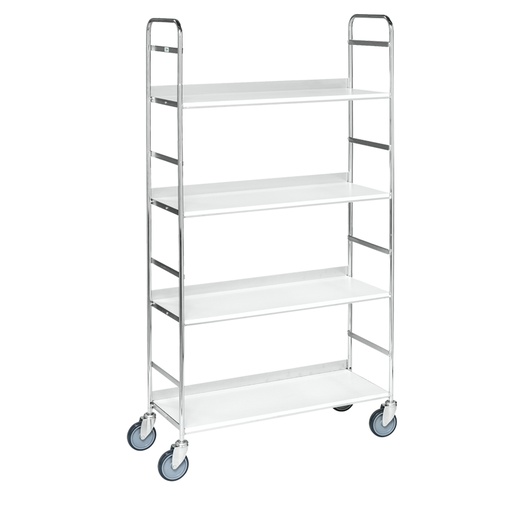 [017236] Carro para oficina de acero con 3 estantes y tope posterior - Dim. plataforma 790x290x1500h mm - Galvanizado