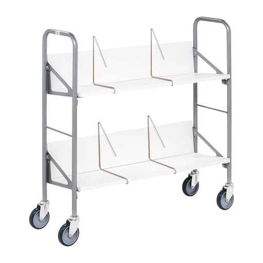 [017265] Carro para oficina de acero con 2 estantes y pared posterior - Dim. plataforma 975x320x920h mm - Gris ral 7000