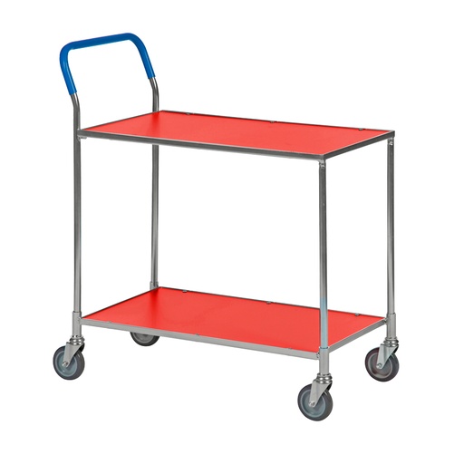 [017313] Carro móvil para camarera y servicio con 2 estantes - Dim. plataforma 760x430 mm - Galvanizado