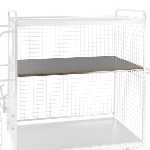 [017798] Estante fijo de madera con superficie antideslizante para carro de picking - Dim.: 1240x800x40h mm