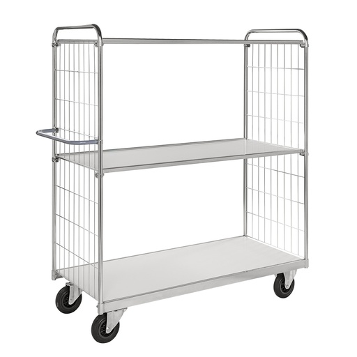 [018055] Carro de malla para picking y distribución de gran tamaño con 3 estantes - Dim. plataforma 1400x600h mm - Galvanizado