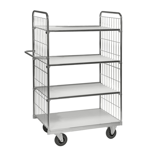 [018065] Carro de malla para picking y distribución de gran tamaño con 4 estantes - Dim. plataforma 1200x600h mm - Galvanizado