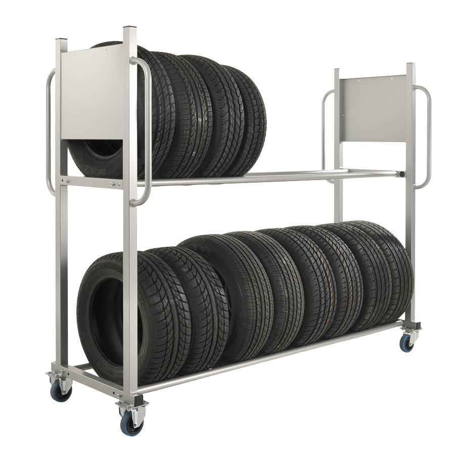 [018134] Carro para transporte de ruedas y neumáticos - Dim. plataforma 1.660 x 680 mm - Gris
