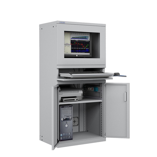 [020579] Armario para protección de ordenadores - Dim.: 717x595x1625h mm - Gris ral 7035