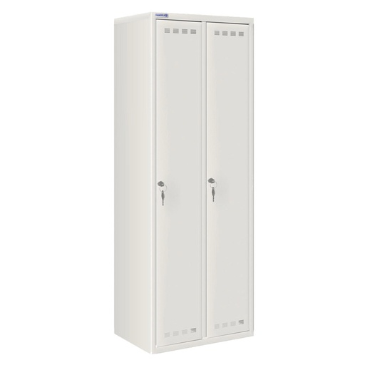 [020709] Ropero metálico con 2 puertas y cerradura de llave - Dim.: 605x500x1750h mm - Gris ral 7035