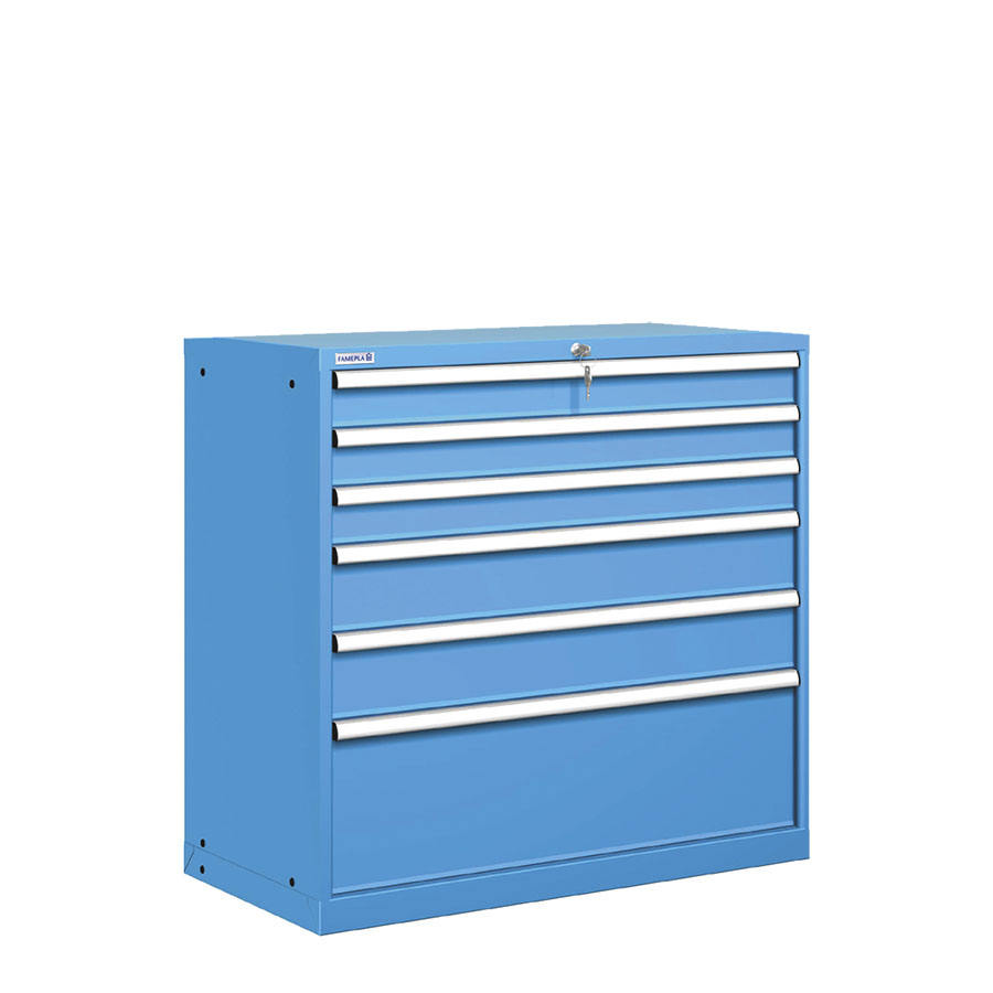 [020744] Cajonera metálica con 6 cajones - Dim.: 1023x572x1000h mm - Azul ral 5012