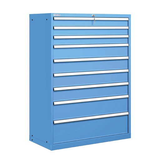 [020791] Cajonera metálica con 9 cajones - Dim.: 1023x572x1450h mm - Azul ral 5012
