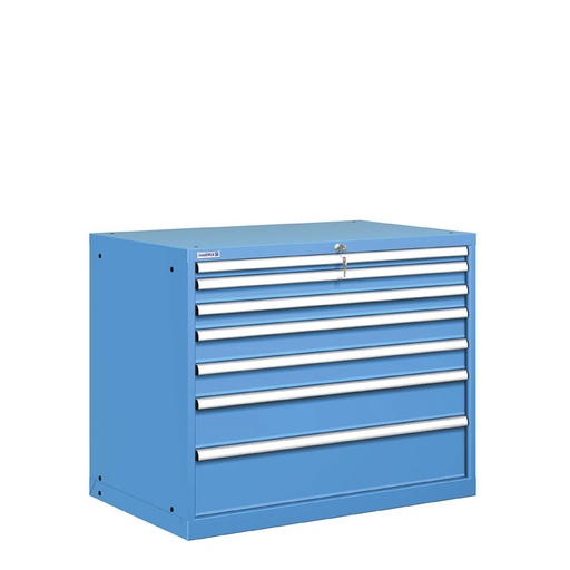 [020914] Cajonera metálica con 7 cajones - Dim.: 1023x725x850h mm - Azul ral 5012