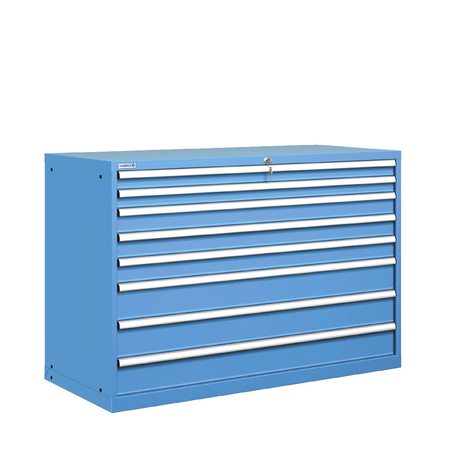 [020945] Cajonera metálica con 8 cajones - Dim.: 1431x725x1000h mm - Azul ral 5012
