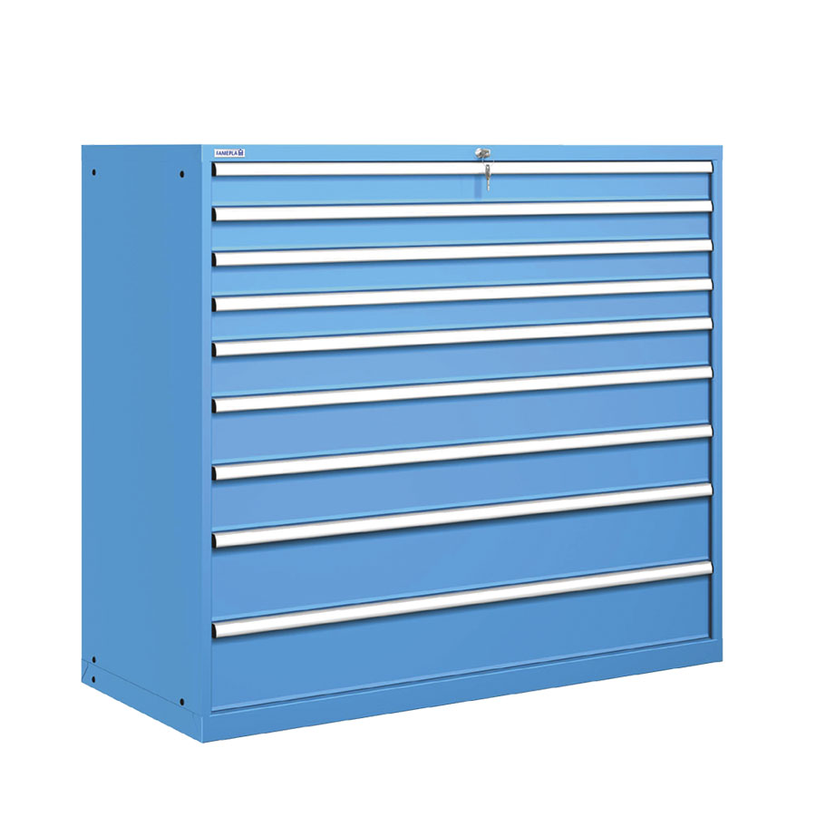 [020948] Cajonera metálica con 9 cajones - Dim.: 1431x725x1325h mm - Azul ral 5012