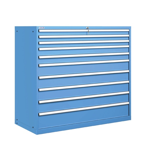 [020950] Cajonera metálica con 10 cajones - Dim.: 1431x725x1325h mm - Azul ral 5012
