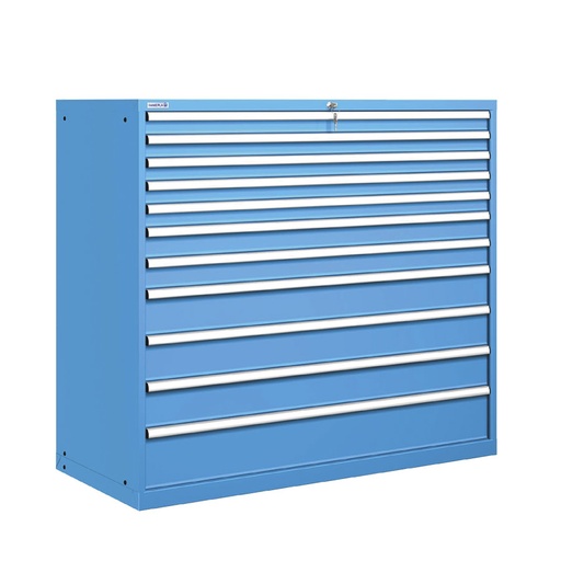 [020952] Cajonera metálica con 11 cajones - Dim.: 1431x725x1325h mm - Azul ral 5012