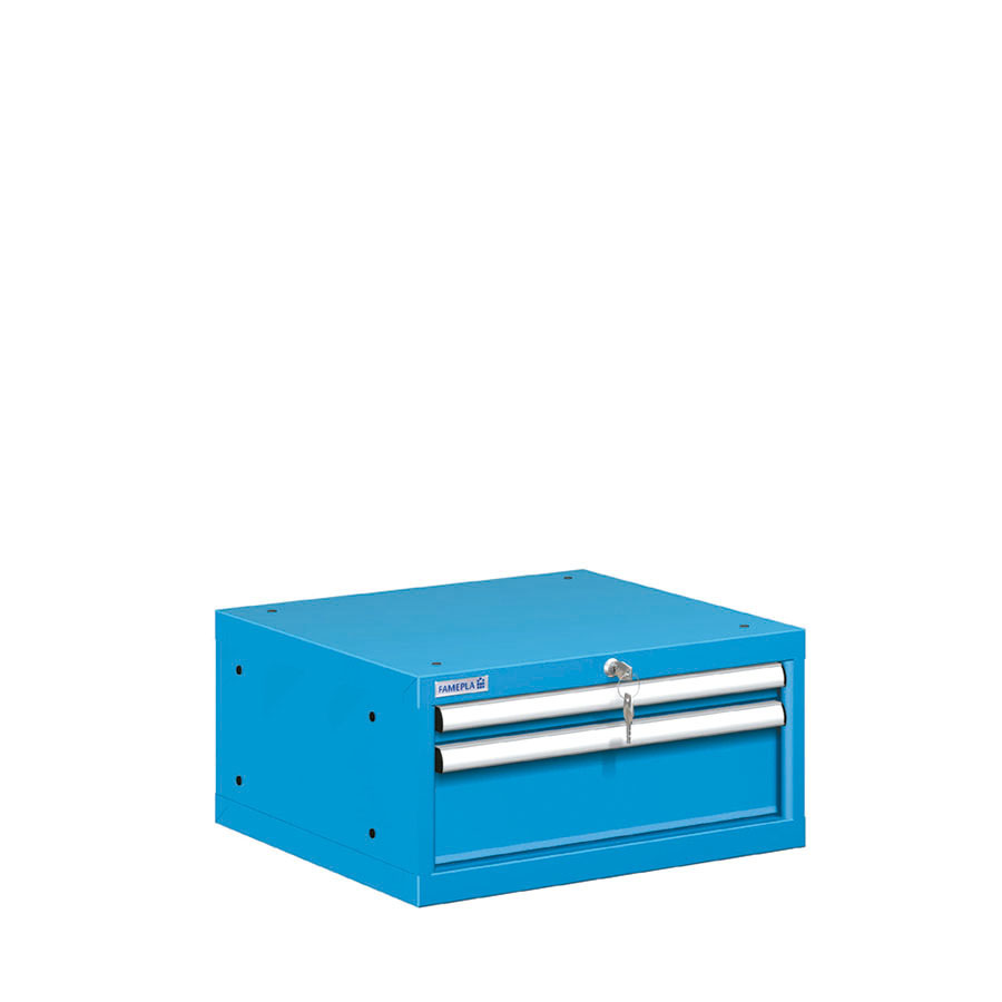 [020990] Cajonera metálica con 2 cajones - Dim.: 564x572x283h mm - Azul ral 5012