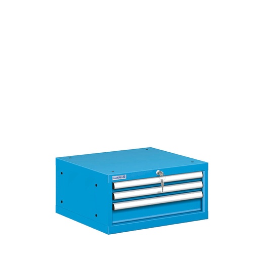 [021000] Cajonera metálica con 3 cajones - Dim.: 564x572x283h mm - Azul ral 5012