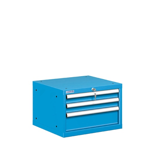 [021011] Cajonera metálica con 3 cajones - Dim.: 564x572x383h mm - Azul ral 5012