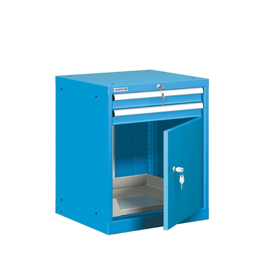 [021052] Cajonera metálica con 2 cajones - Dim.: 564x572x700h mm - Azul ral 5012