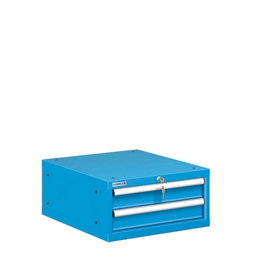 [021161] Cajonera metálica con 2 cajones - Dim.: 564x725x283h mm - Azul ral 5012