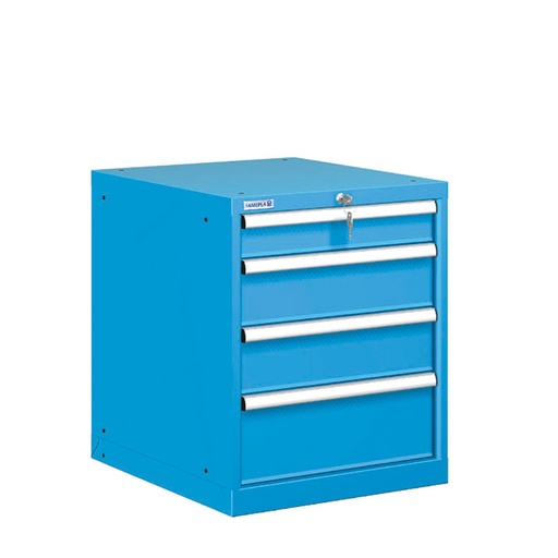 [021229] Cajonera metálica con 4 cajones - Dim.: 564x725x700h mm - Azul ral 5012