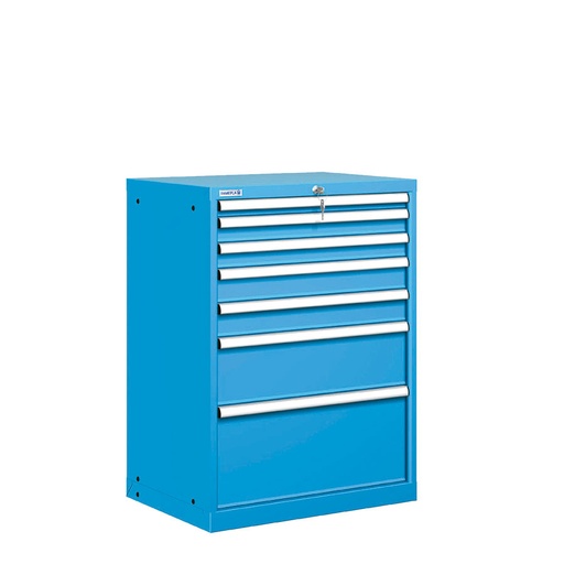 [021375] Cajonera metálica con 7 cajones - Dim.: 717x572x1000h mm - Azul ral 5012