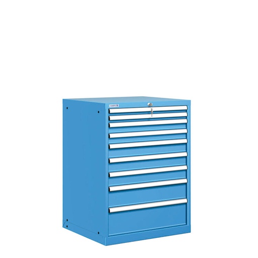 [021496] Cajonera metálica con 9 cajones - Dim.: 717x725x1000h mm - Azul ral 5012
