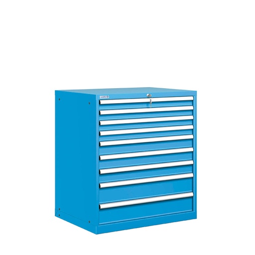 [021620] Cajonera metálica con 9 cajones - Dim.: 870x725x1000h mm - Azul ral 5012