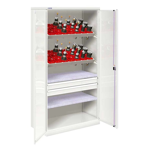 [022584] Armario metálico de puertas batientes para herramientas CNC - Dim.: 1026x555x2000h mm - Gris ral 7035