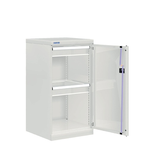 [022642] Armario metálico de puerta batiente con 2 cajones de extracción simple - Dim.: 512x555x1000h mm - Gris ral 7035