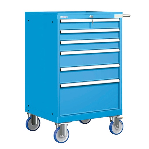 [023560] Cajonera móvil con 6 cajones - Dim.: 802x733x1214h mm - Azul ral 5012