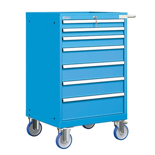 [023564] Cajonera móvil con 7 cajones - Dim.: 802x733x1214h mm - Azul ral 5012