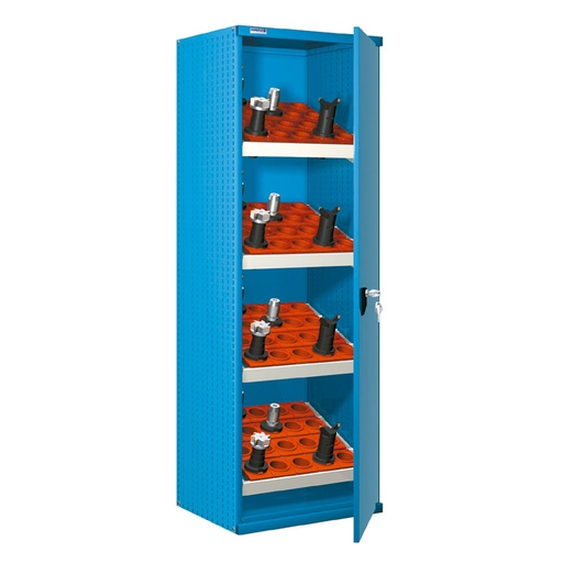 [023745] Armario metálico para CNC con puerta y 4 cuadros de inserción - Dim.: 660x610x2000h mm- Azul ral 5012
