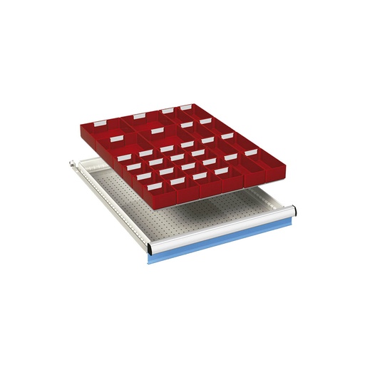 [023992] Ejemplo de subdivisión interna para cajón de 27x36-36x27 Eh y altura 50 mm