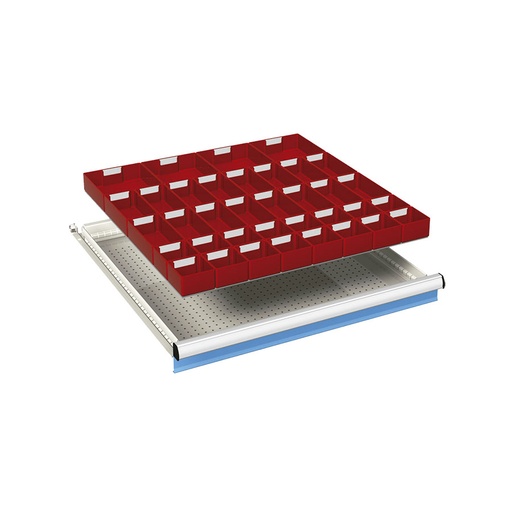 [024066] Ejemplo de subdivisión interna para cajón de 36x36 Eh y altura 50 mm