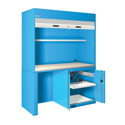 [024400] Estación de calidad con encimera laminada plástica - Dim.: 1434x725x2000h mm - Azul ral 5012