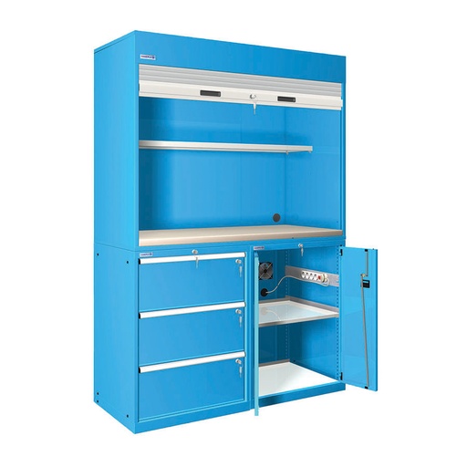 [024415] Estación de calidad con encimera laminada plástica - Dim.: 1434x725x2200h mm - Azul ral 5012